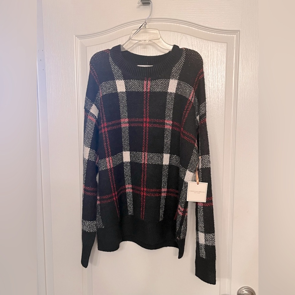 Christian Siriano Plaid Sweater